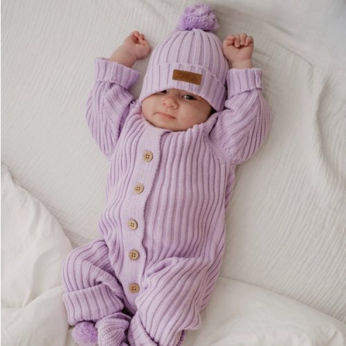 Little B's Chunky Rib Baby Jumpsuit - Violet