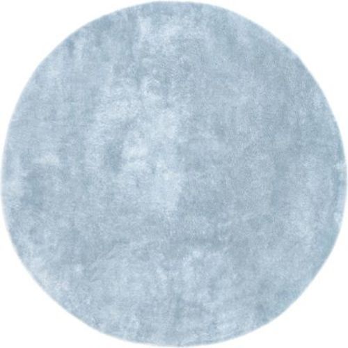 Nuloom Loni Cozy Plush Solid Pet Friendly Premium Machine Washable Shag Area Rug, Round 4', Light Blue