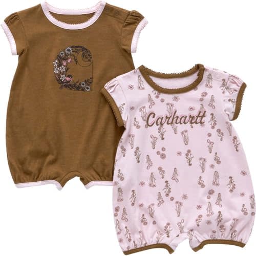 Carhartt Kid's CG9923 Short-Sleeve Floral Romper Set - Girls
