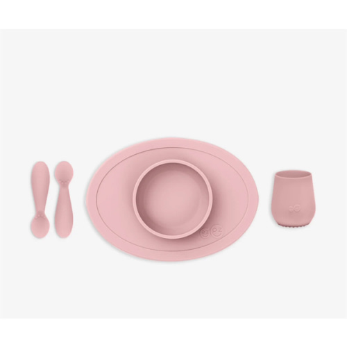 First Foods Set / Silicone Spoon, Cup & Suctioning Bowl for Infants– ezpz