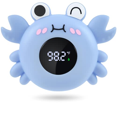 Baby Bath Thermometer Tub Water Temperature Thermometer for Bathtub Crab Newborn Baby Safety Floating Tub Toy Gift for Toddlers, Girls, Boys, Infants 1 2 3 4 Years Old
