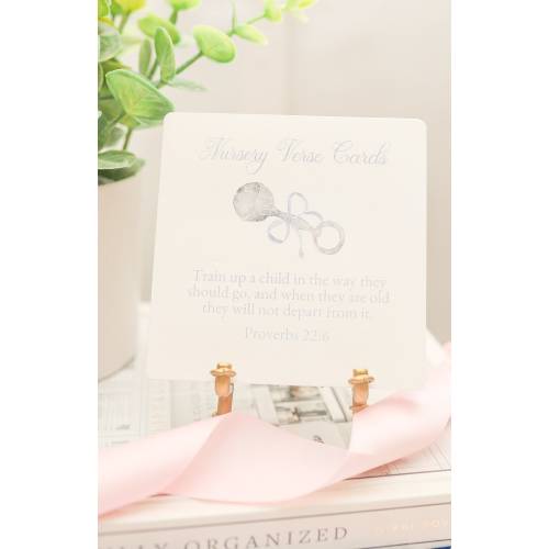 Nursery Scripture Cards with Easel / Baby / Bible Verses / with Gold Bamboo Easel