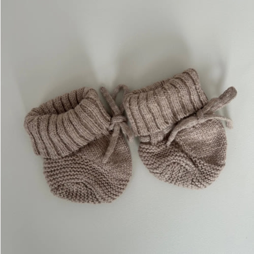 Chunky Knit Booties | BROWN