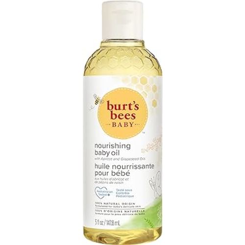 Burt's Bees Baby Oil, Hypoallergenic & Non Irritating Formula Hydrates & Nourishes Baby's Skin, Lightweight & Plant Based, Pediatrician Tested - 5 Oz (Pack of 3)