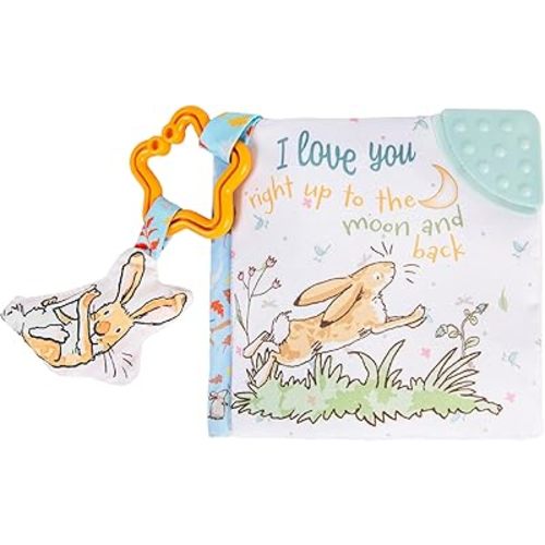 KIDS PREFERRED Guess How Much I Love You… 5 Inch Soft Book Interactive Baby Teether Toy with Crinkle Sounds, Soft Textures, Bright Colors, and BPA-Free Materials for Safe and Fun Sensory Play