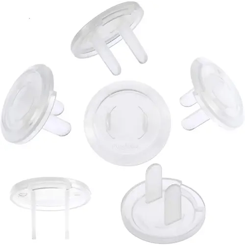 PandaEar Outlet Plug Covers(52 Pack) Clear Child Proof Electrical Protector Safety Caps with Adult Easy Release Concave Design