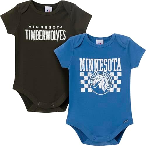 Gerber unisex-baby NBA Team 2 Pack Short Sleeve Onesie Bodysuits