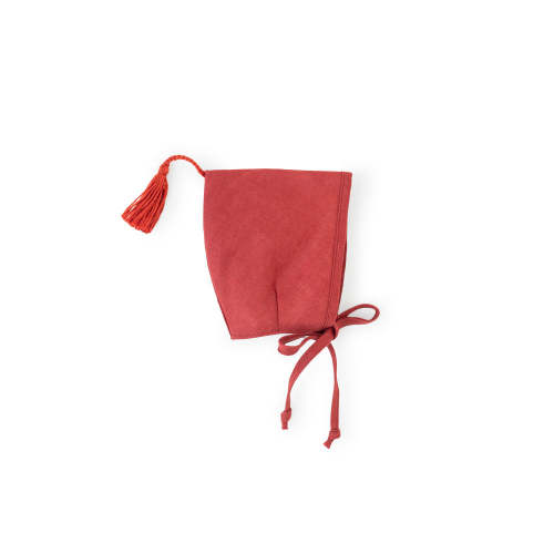 Red Linen Bonnet for Dolls — Default Title