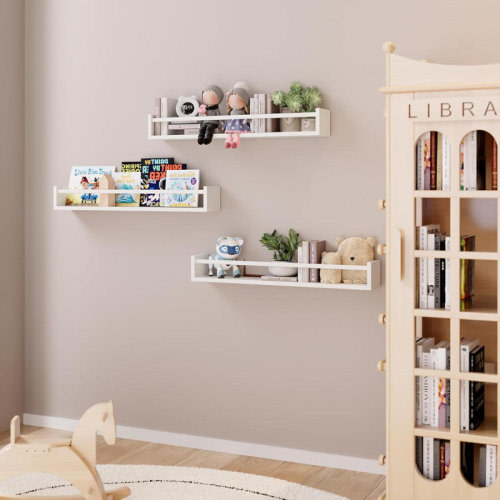 Latitude Run® Naseir 3 Piece Pine Solid Wood Floating Shelf