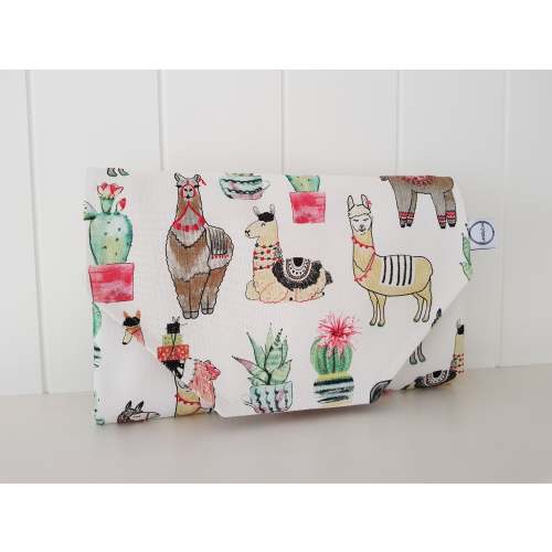Happy Llamas Nappy change mat clutch with wipes pocket (Pre order - Dispatches in 10 - 12 days)