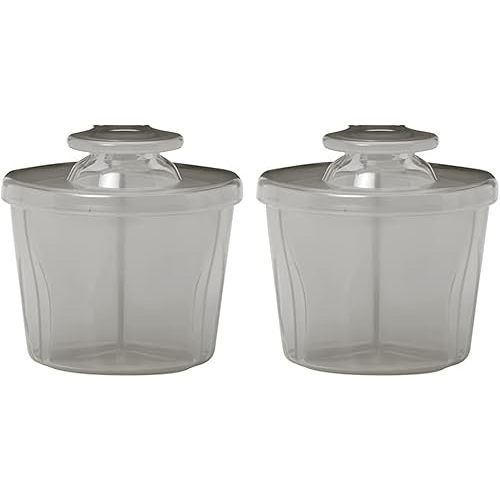 Dr. Brown's Baby Formula Dispenser with Snap-On Lid for On-The-Go Feedings,Milk Powder Dispenser for Traveling with Infant,Gray (Pack of 2)