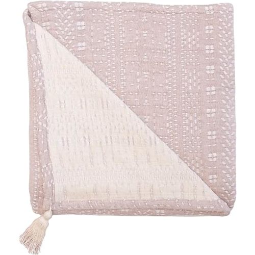 Crane Baby Bohemian Dream Blanket, Soft Cotton Nursery and Stroller Blanket, 100% Cotton, 36" x 36"