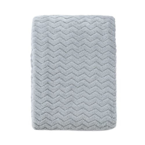 CREVENT 30''X40'' Cozy Fluffy Warm Fleece Baby Crib Blanket for Unisex Infant Toddler Crib Cot Stroller - Wave Grey