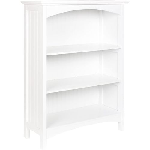 eHemco 3 Tier Bookcase with 2 Arched Supports, 40 Inches, White