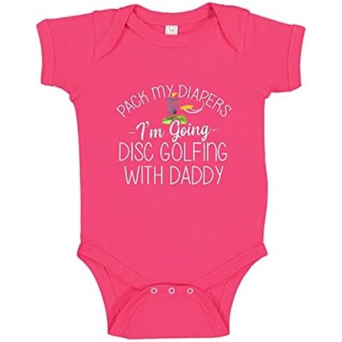 I'm Going Disc Golfing with Daddy Baby One Piece Toddler T-Shirt for Dad's Future Frisbee Golf Buddy