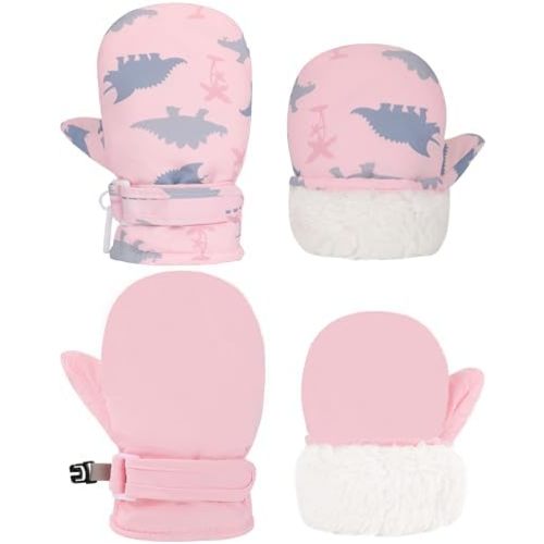 YMYDYFC Toddler Mittens 2 Pack Baby Waterproof Gloves Toddler Snow Gloves Kids Winter Mitten For Boy Girl Kids Ski Mitten