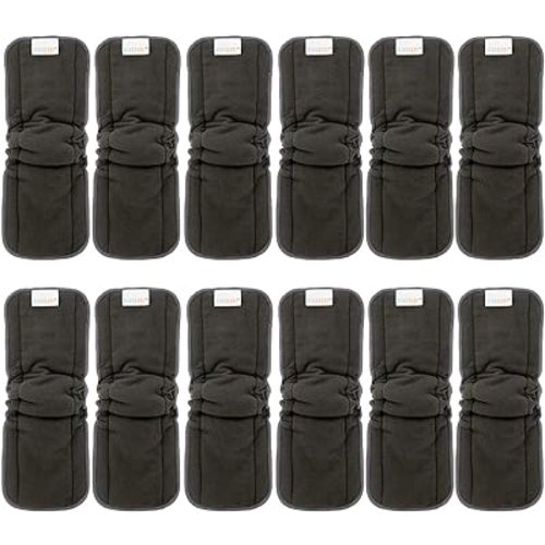 ALVABABY Reusable 5 Layers 12 Pack Inserts with Gussets for Baby Cloth Diaper and Cloth Diapers Covers 12FLN
