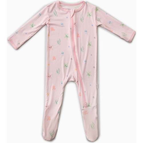 Zippered Footie, Starfish - Bamboo Little Sleepwear | Maisonette