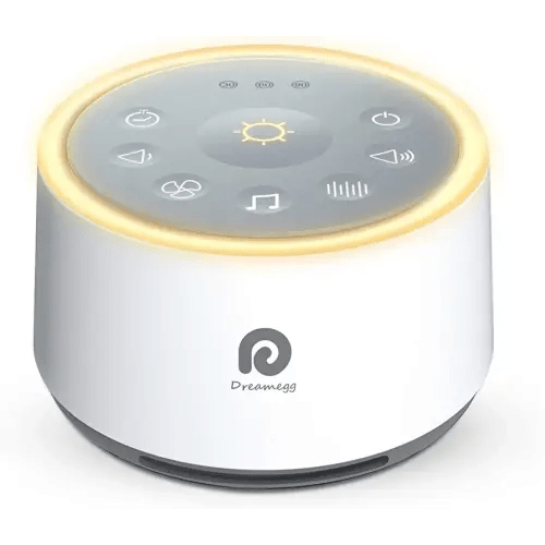Dreamegg D1 Sound Machine Baby - White Noise Machine for Baby with Night Light, 24 High Fidelity Sounds, Timer & Memory Feature, Noise Machine for Baby Adults, Home, Office, Travel (White)