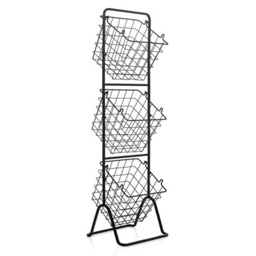Costway 3-Tier Wire Fruit Basket Stand Kitchen Snack Vegetable Storage Organizer
