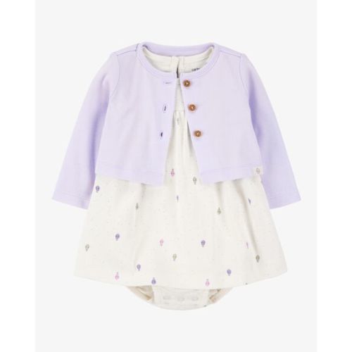 Baby 2-Piece Bodysuit Dress & Cardigan Set - Purple/White - Carter's | Carter's