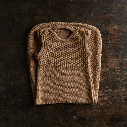 Baby Merino Wool Sleeveless Sleeping Bag - Caramel - Size 6-18 months