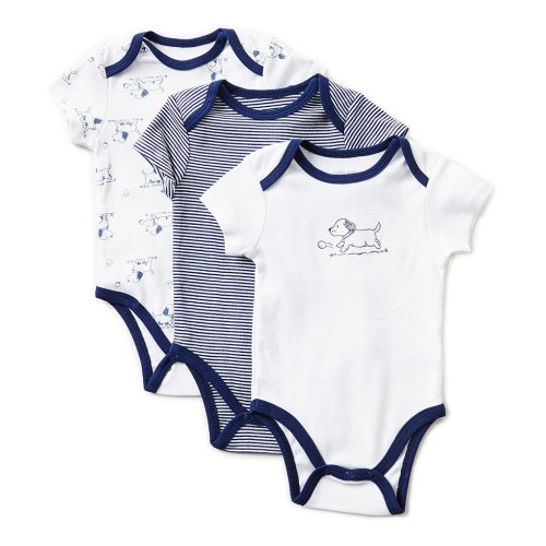 Little Me Baby Boys Newborn-9 Months Puppy Toile Bodysuit Three-Pack