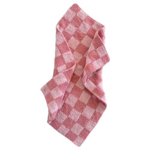 Phufy® Bliss Checkerboard Mini Blanket, Strawberry/Carnation