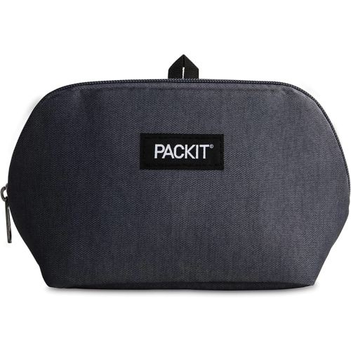 PackIt(R) Freezable Snack Bag, City Charcoal, Built with EcoFreeze(R) Technology, Foldable, Reusable, Zip Closure, Designed For Keeping Snakcs Fresh On the Go, and Adults of all Ages