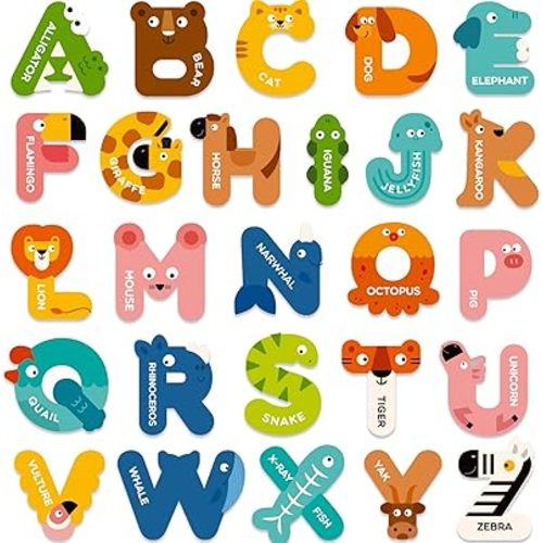 Mideer Large Magnetic Letters, Alphabet Magnets for Kids, ABC Magnets Refrigerator Magnets, ABC Learning for Toddlers, Kids Magnets for Fridge, Preschool Learning & Educational Toys for 3 Year Old