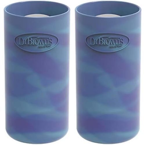 Dr. Brown's Natural Flow Options+ Glass Baby Bottle Sleeves,100% Silicone,8 oz,Narrow,Glow in The Dark (Pack of 2)