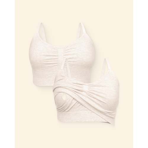 Sublime® Hands-Free Pumping Lounge & Sleep Bra Two-Pack | Oatmeal Heather - Kindred Bravely