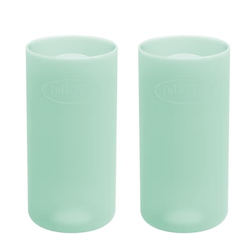 Dr. Brown's Options+ Narrow Glass Bottle Sleeves, 100% Silicone, Mint, BPA-Free, 8 oz, 2-Pack
