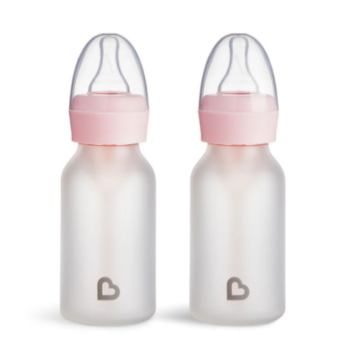 Bond® Silicone Glass Bottle 4oz, 2pk | Munchkin, Pink