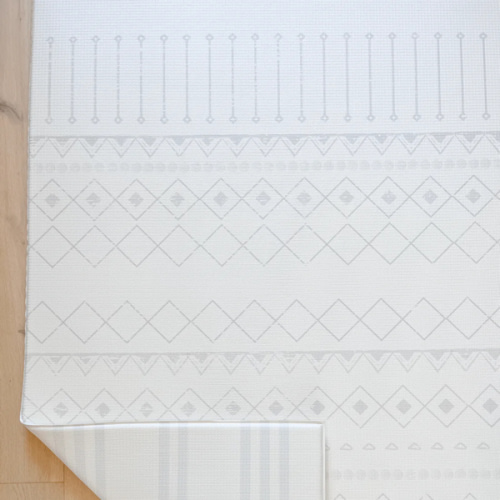 Padded Play Mat - Moroccan Grey & Blue Stripes