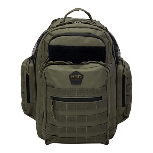 HSD Dad Diaper Bag Backpack, with Changing Mat, Baby Wipes Pocket, Insulated Side Bottle Holders, Stroller Straps, Multifunctional, Large Capacity, Waterproof (Ranger Green)