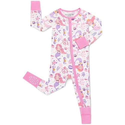 Bamboo Viscose Convertible Baby Footies Pajamas, footies for babies, Zipper Pajamas Baby Girls 0-24M