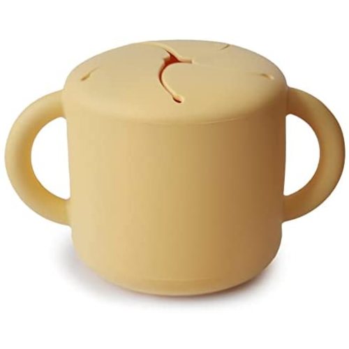 mushie Silicone Snack Cup | Spill Proof Food Container for Toddler and Baby (Daffodil)