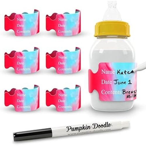 Pumpkin Doodle The Original Write and Reuse Baby Bottle Labels for Daycare