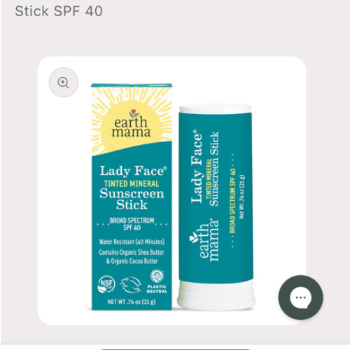 Lady Face® Tinted Mineral Sunscreen Stick | Earth Mama