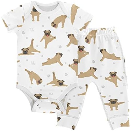 vvfelixl Baby Pants Sets Black Dachshund Long Haired Short Sleeve Baby Clothes for Boys Girls 0-24M
