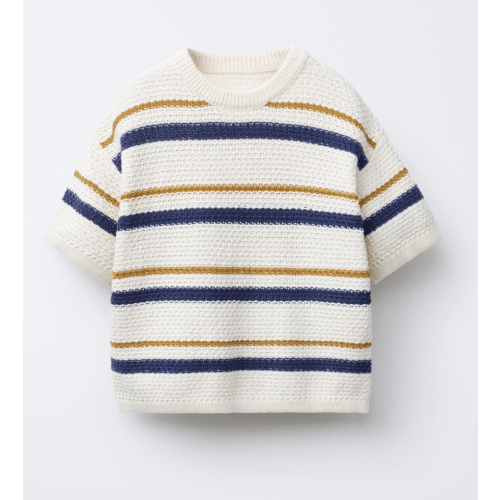 WAFFLE KNIT POLO SHIRT - striped | ZARA United States