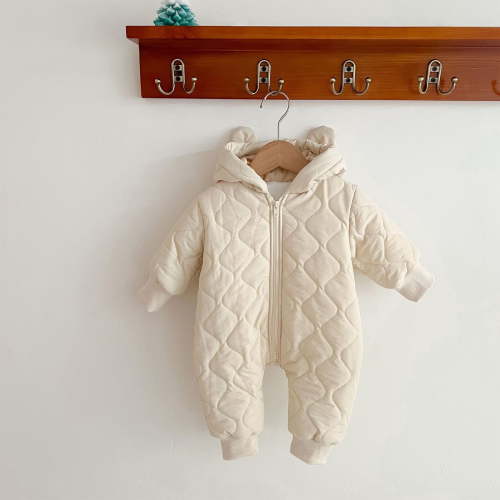 fatyb Newborn Winter Clothes Baby Zip up Snowsuit Warm Hooded Jumpsuit Comfy Outwear Coat for Boys Girls