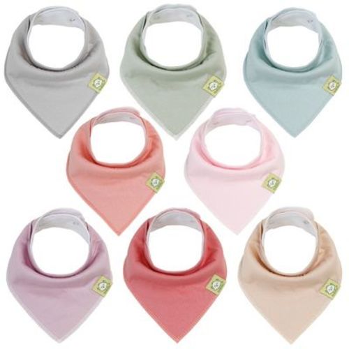 8pk Organic Baby Bandana Bibs, Baby Drool Bibs for Baby Boy, Girl, Baby Bibs for Infant, Newborn, Color: Muted pastel