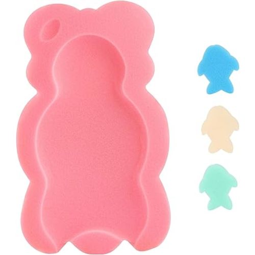 Baby Bath Cushion Infant Bath Mat, Pad & Sponge for Toddler, Infant & Newborn (Pink-Style4)