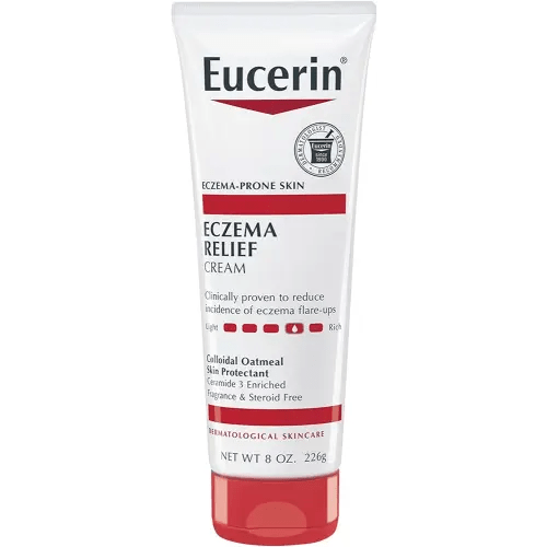 Eucerin Eczema Relief Cream, Full Body Lotion, Moisturizing Eczema Cream with Colloidal Oatmeal (Skin Protectant) and Ceramide 3, 8 Oz Tube