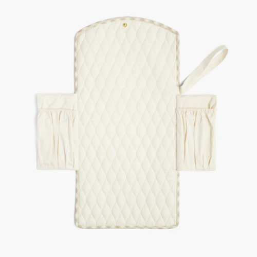 Portable Changing Pad in Beige Gingham | Over The Moon