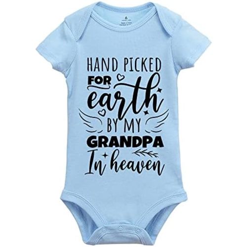 Hand Picked for Earth by My Grandpa in Heaven Unisex-Baby Short Sleeve Bodysuits