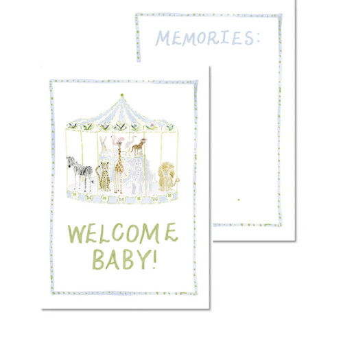 Baby Milestone Cards: Menagerie Blue Set