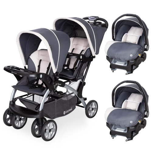 Baby Trend, Double Stroller & 2 Infant Car Seats, Magnolia